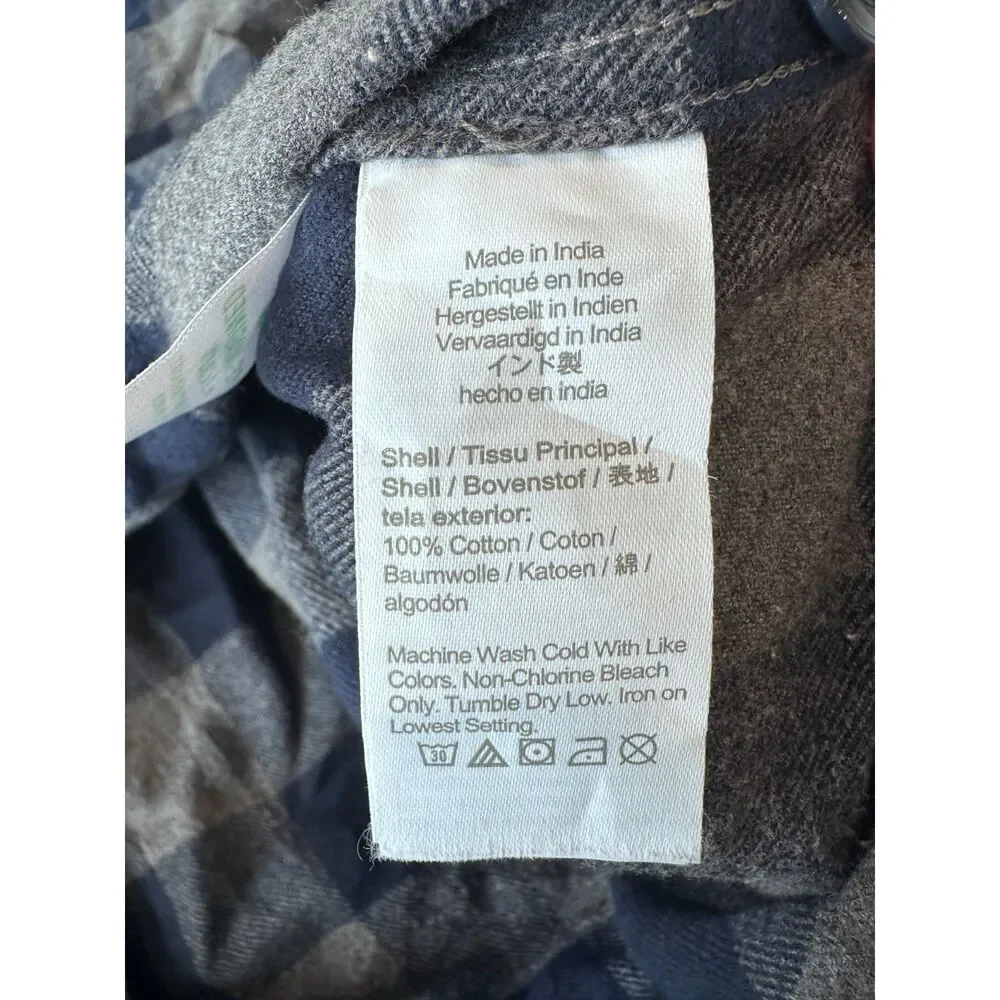 J.Crew Blue and Gray Flannel Button Down Shirt Mens Size Medium